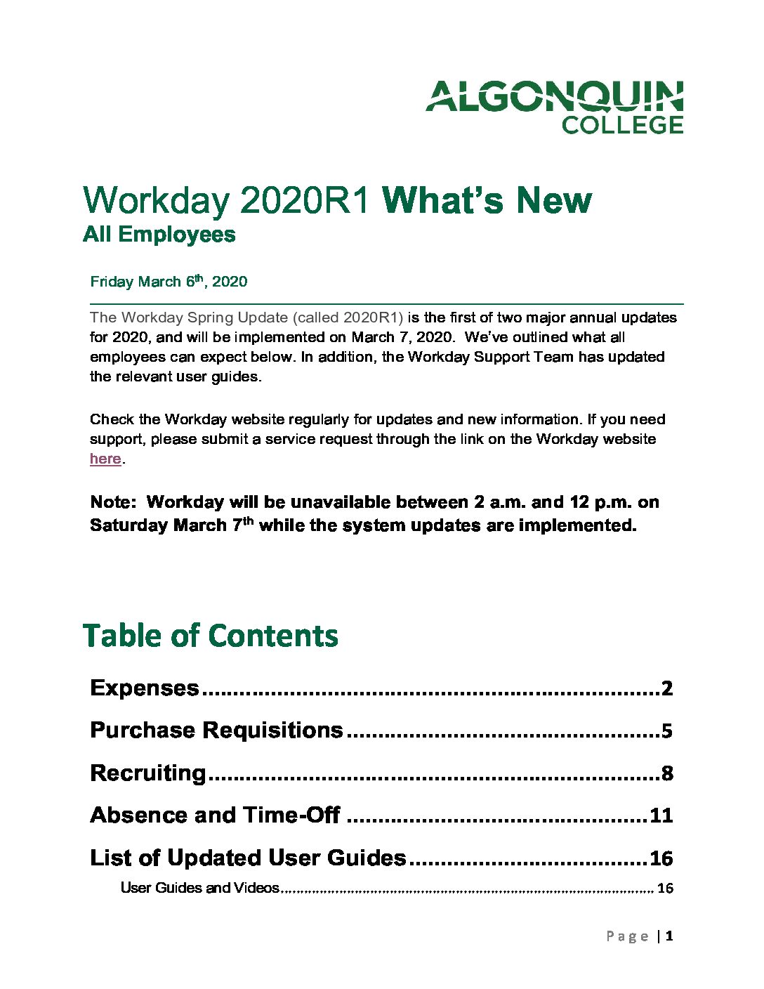 WD2020R1 What's New Message Employees - Workday Support